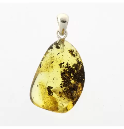 Free-shaped Baltic Amber Silver Pendant