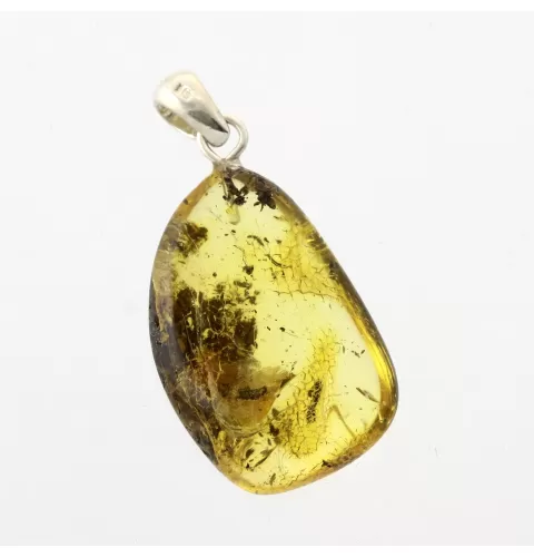 Free-shaped Baltic Amber Silver Pendant