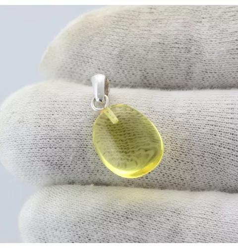 Free-shaped Baltic Amber Silver Pendant