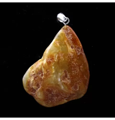 Free-form Natural Baltic Amber Silver Pendant