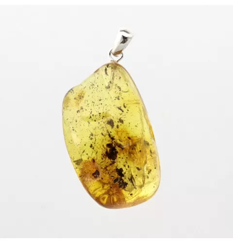Free-form Natural Baltic Amber Silver Pendant