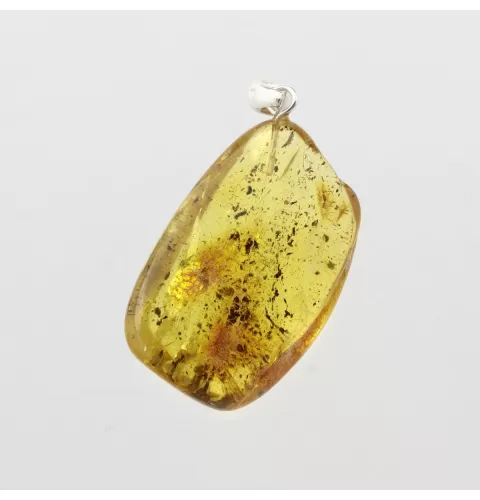 Free-form Natural Baltic Amber Silver Pendant