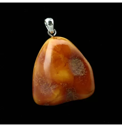 Free-form Natural Baltic Amber Silver Pendant