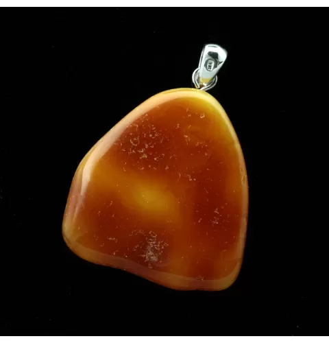 Free-form Natural Baltic Amber Silver Pendant