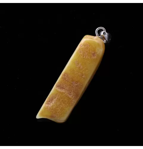 Free-form Natural Baltic Amber Silver Pendant