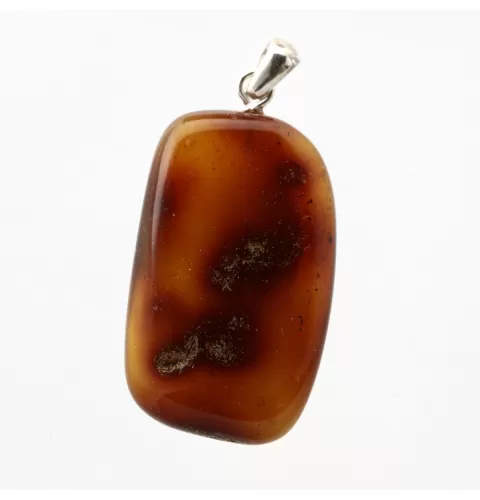 Free-form Natural Baltic Amber Silver Pendant
