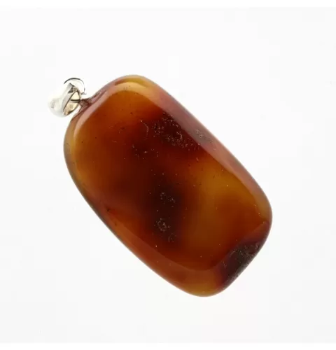 Free-form Natural Baltic Amber Silver Pendant
