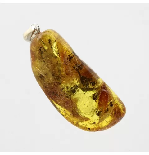 Free-form Natural Baltic Amber Silver Pendant