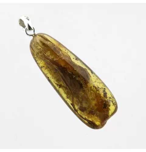 Free-form Natural Baltic Amber Silver Pendant