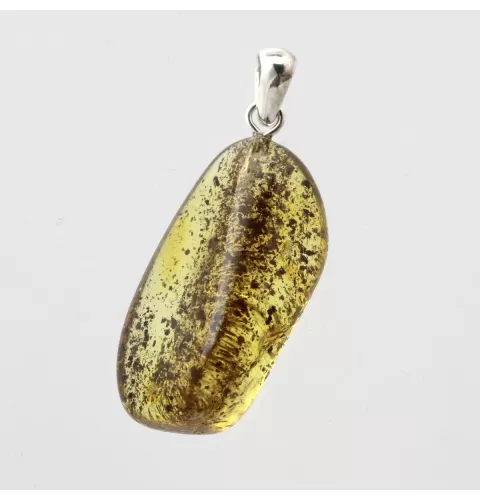 Free-form Natural Baltic Amber Silver Pendant