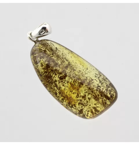 Free-form Natural Baltic Amber Silver Pendant