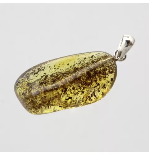 Free-form Natural Baltic Amber Silver Pendant