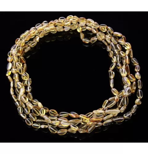 5 Lemon BEANS Baltic amber adult necklaces 50cm