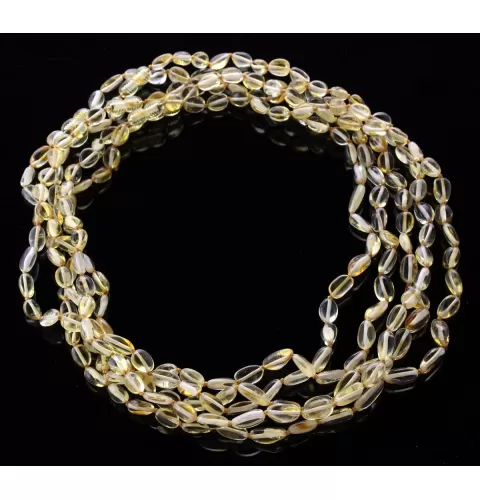 5 Lemon BEANS Baltic amber adult necklaces 50cm