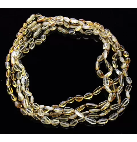 5 Lemon BEANS Baltic amber adult necklaces 50cm