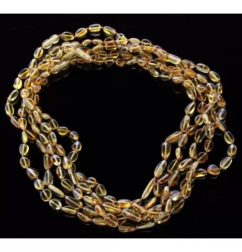 5 Honey BEANS Baltic amber adult necklaces 50cm