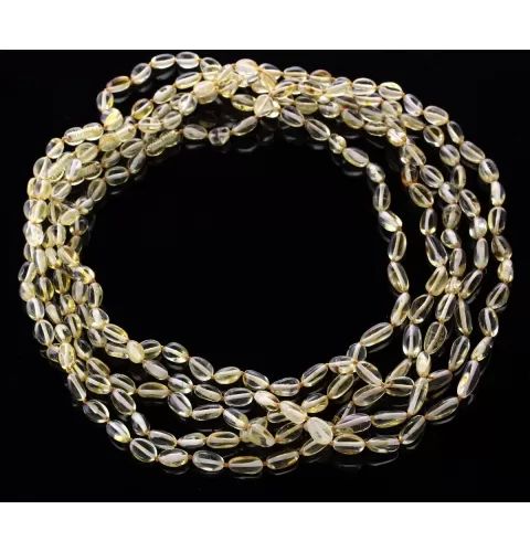 5 Lemon BEANS Baltic amber adult necklaces 55cm