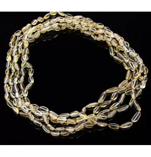 5 Lemon BEANS Baltic amber adult necklaces 55cm