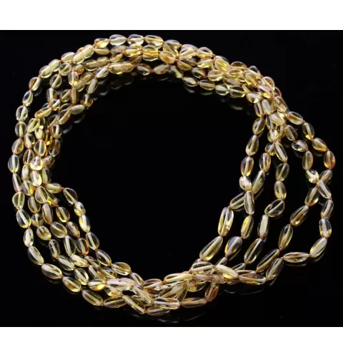 5 Honey BEANS Baltic amber adult necklaces 55cm