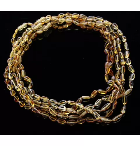 5 Honey BEANS Baltic amber adult necklaces 55cm