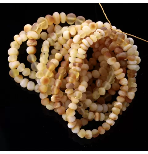 10 Raw Butter BAROQUE Baltic amber adult stretch bracelets 19cm