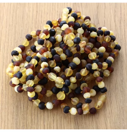 10 Raw Multi Baltic Amber Anklets 25cm