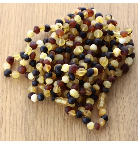 10 Raw Multi Baltic Amber Anklets 25cm