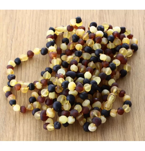 10 Raw Multi Baltic Amber Anklets 25cm