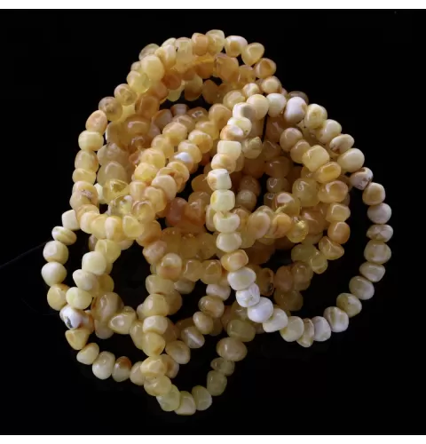 10 Butter BAROQUE Baltic amber stretchy bracelets 18cm