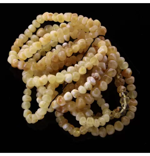 10 Butter BAROQUE Baltic amber stretchy bracelets 18cm