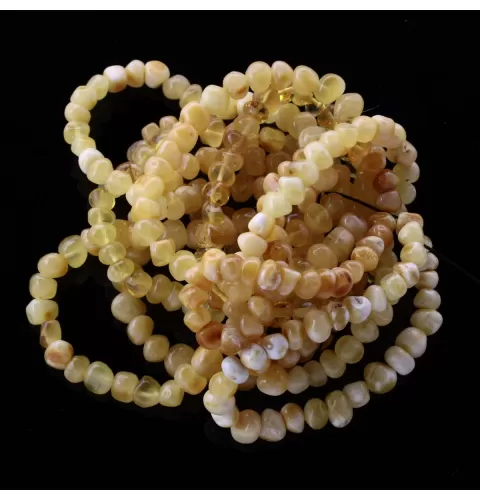 10 Butter BAROQUE Baltic amber stretchy bracelets 18cm