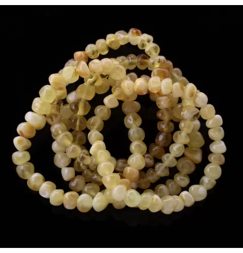 5 Butter BAROQUE Baltic amber stretchy bracelets 18cm