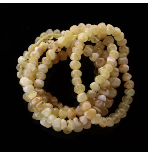 5 Butter BAROQUE Baltic amber stretchy bracelets 18cm
