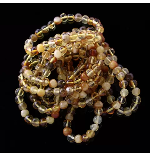 10 Mix BAROQUE Baltic Amber Stretchy Bracelet 18cm