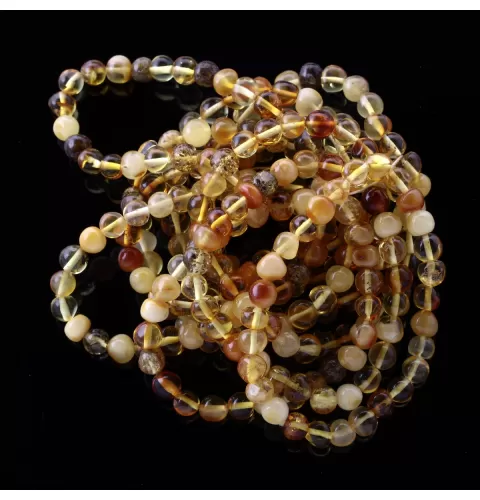 10 Mix BAROQUE Baltic Amber Stretchy Bracelet 18cm
