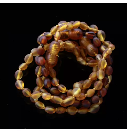 5 Raw BEANS Baltic amber teething bracelets 14cm