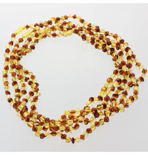 5 Multi2 BAROQUE Baltic amber adult necklaces 51cm