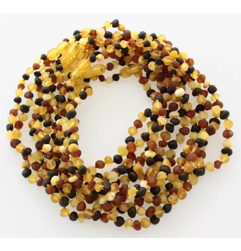 10 Raw Multi BAROQUE Baltic amber teething necklaces 35cm