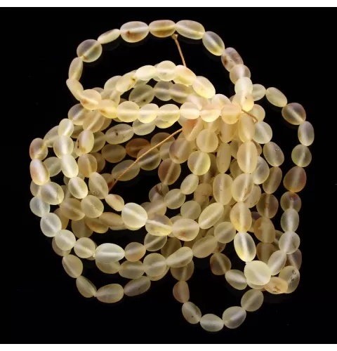 10 Raw Lemon BEANS Baltic amber stretch bracelet 19cm