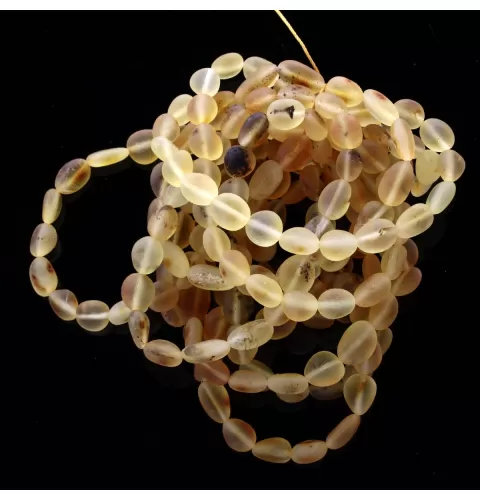 10 Raw BEANS Baltic amber stretch bracelet 19cm