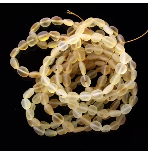 10 Raw Lemon BEANS Baltic amber stretch bracelet 19cm