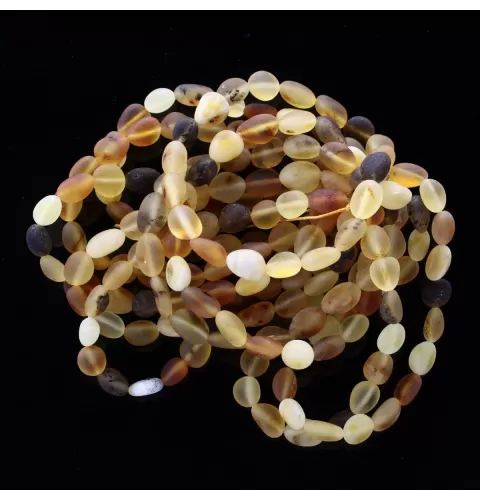 10 Raw Mix BEANS Baltic amber stretch bracelet 19cm