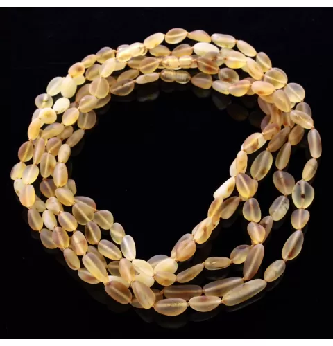 5 Big Honey Raw BEANS Baltic amber adult necklaces 45cm