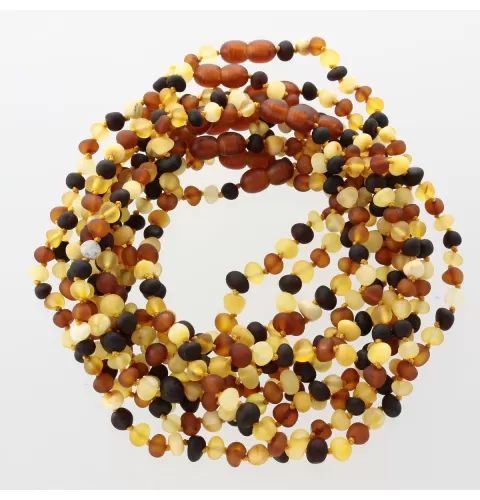 10 Raw Multi BAROQUE Baltic amber teething necklaces 30cm