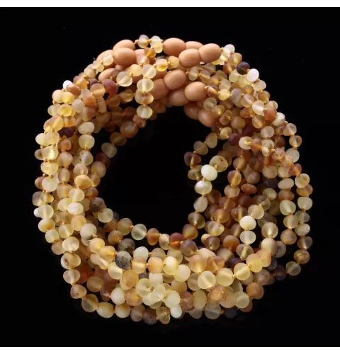 10 Raw Mix BAROQUE Baltic amber teething necklaces 28cm