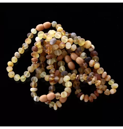 6 Raw Mix BAROQUE Baltic Amber Bracelet 19cm