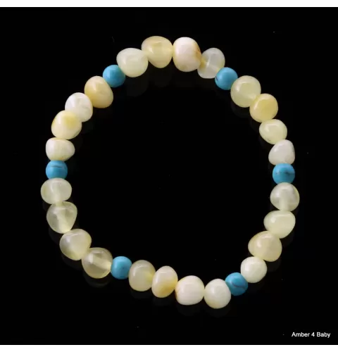 Gemstone Baltic Amber Teething Bracelet for Babies