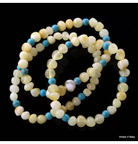 Gemstone Baltic Amber Teething Bracelet for Babies