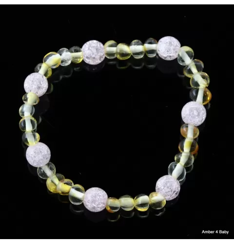 Gemstone Baltic Amber Teething Bracelet for Babies