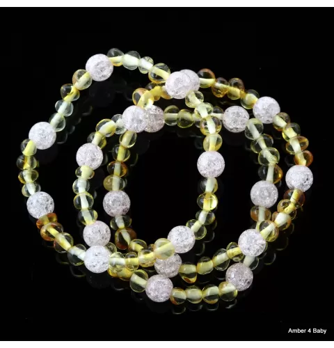 Gemstone Baltic Amber Teething Bracelet for Babies
